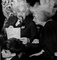 Einstein with His Sister at the Palestine Pavilion of the 1939 World's Fair